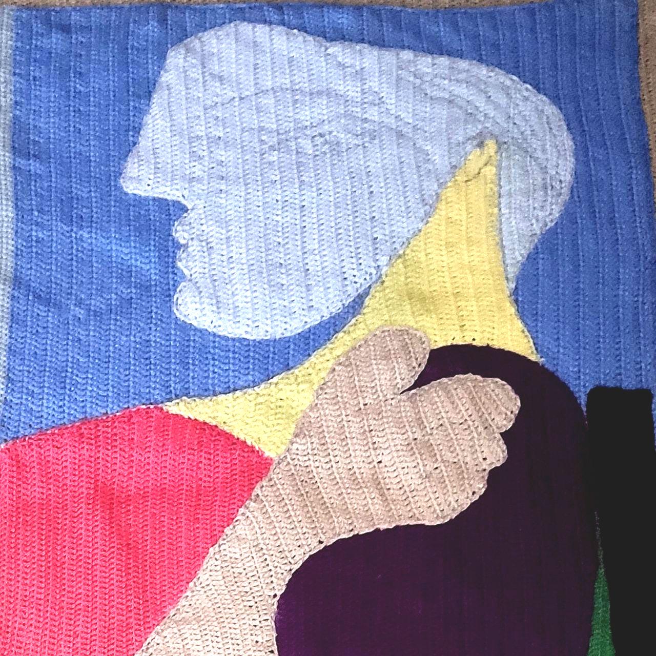 Picasso Inspired Crochet Throw Blanket - Cubist Art Sofa Decor