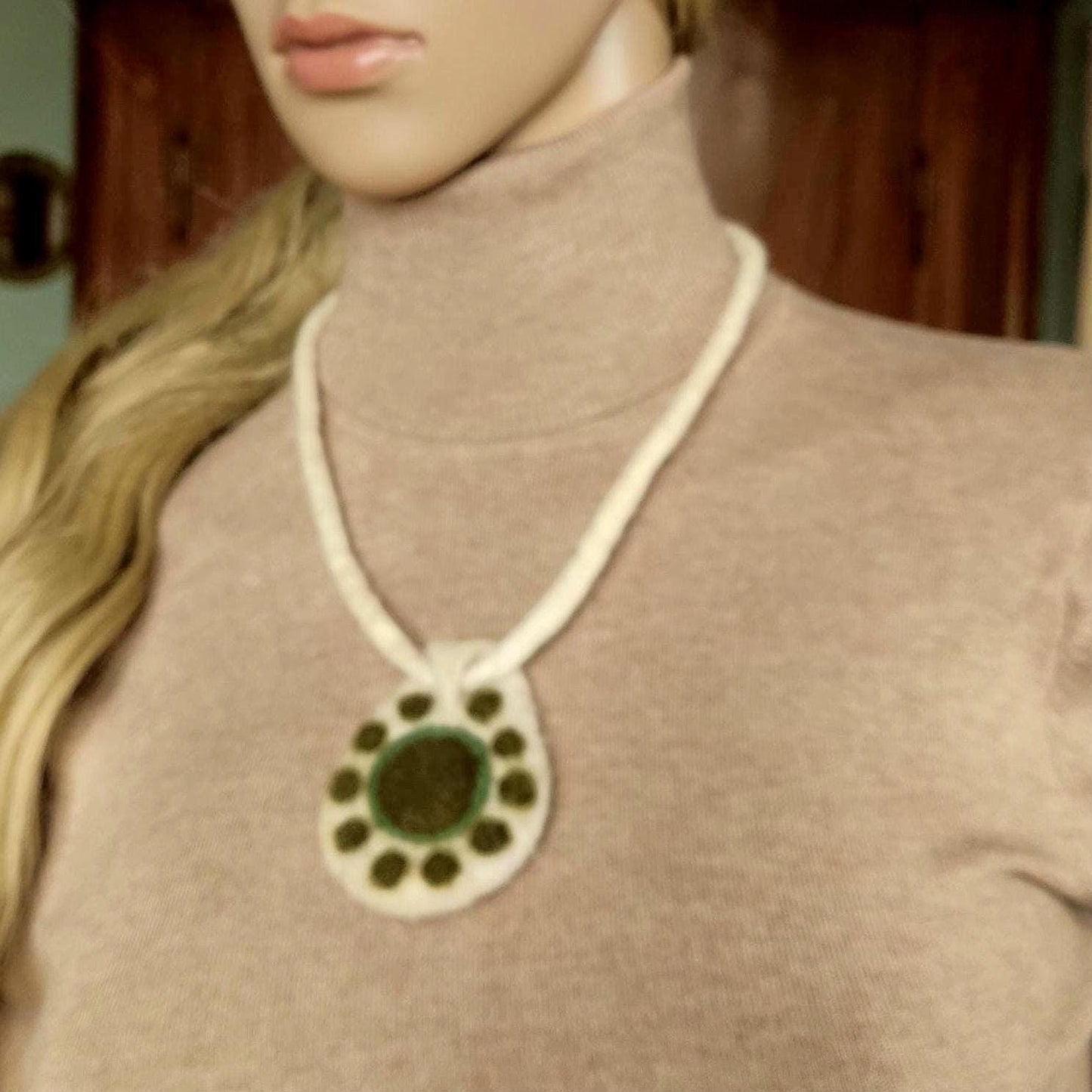 Wool Felted Pendant Necklace: Handmade Merino Art to Wear