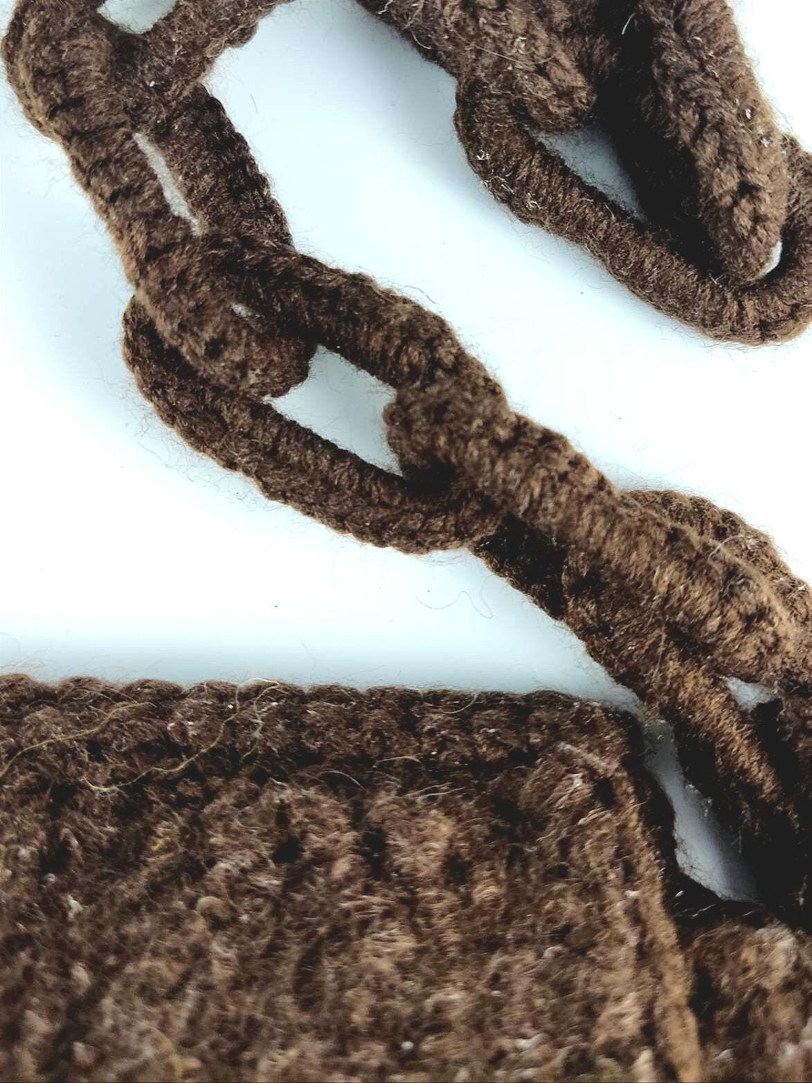 Felted Wool Handbag: Crocheted Chain, Mustard Yellow Daisy