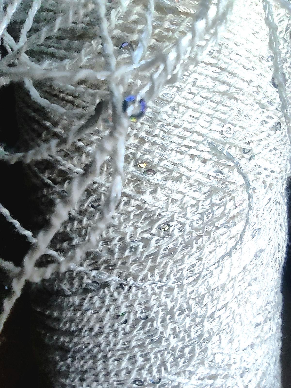 Gray Sequin Hooded Cardigan - Chunky Crochet Belted Jacket for Women