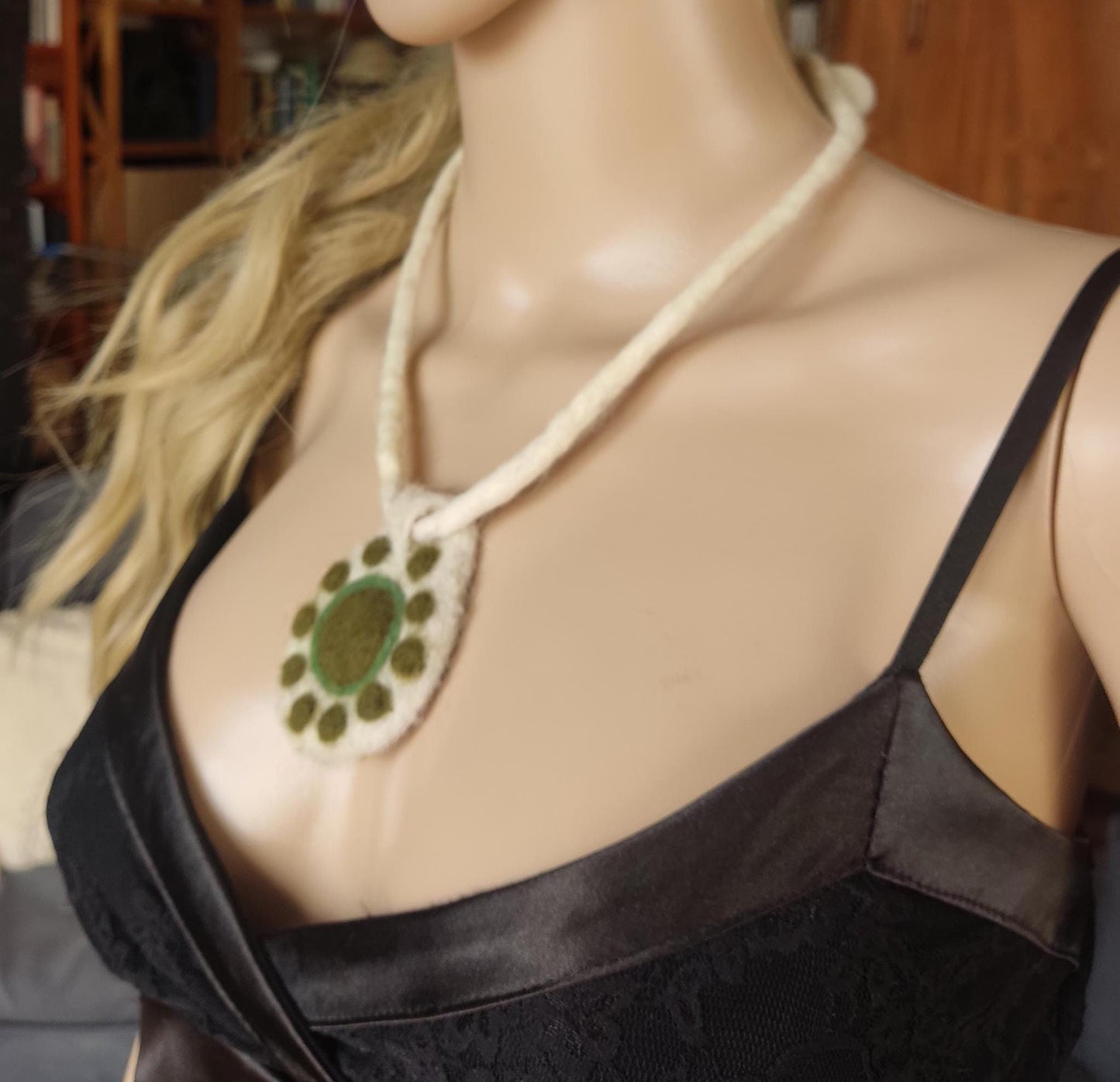 Wool Felted Pendant Necklace: Handmade Merino Art to Wear