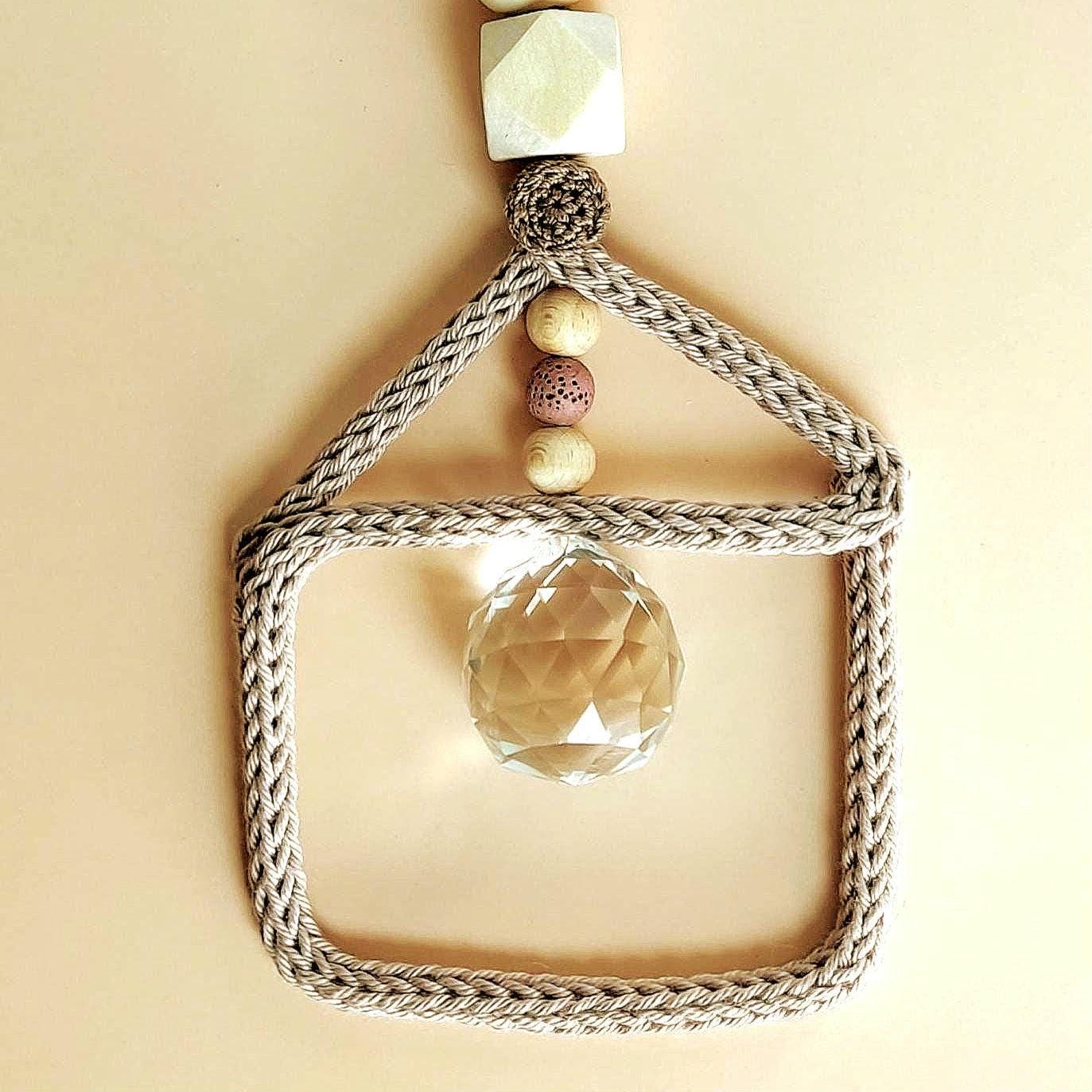 Crystal Suncatcher with House Pendant - Window Garden Decoration