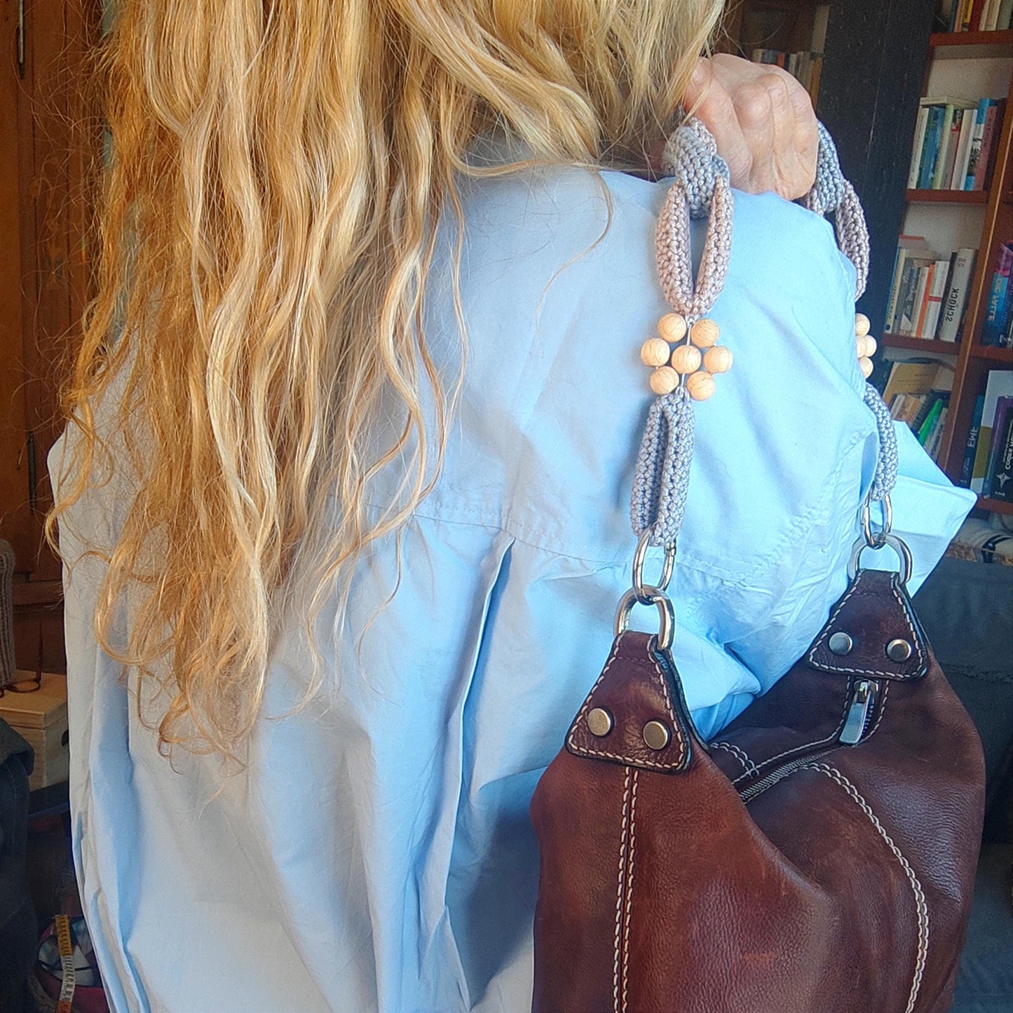 Crochet Purse Handles - Cotton Yarn Chain Bag Straps, Replacement Handbag Handles