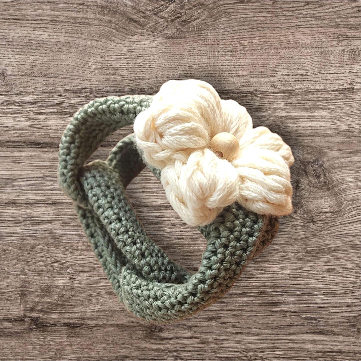 Chunky Crochet Flower Bracelet - Boho Daisy Cuff Cotton Jewelry