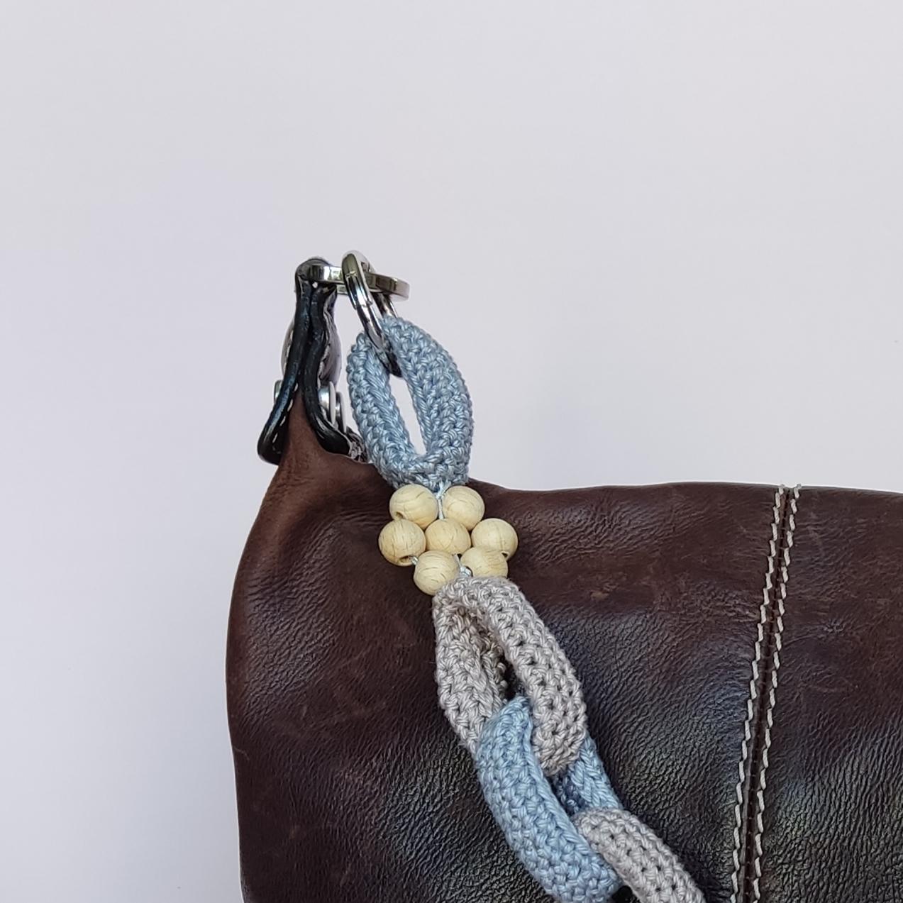 Crochet Purse Handles with Wooden Daisy Charms - Colorful Cotton Chain Bag Straps, Replacement