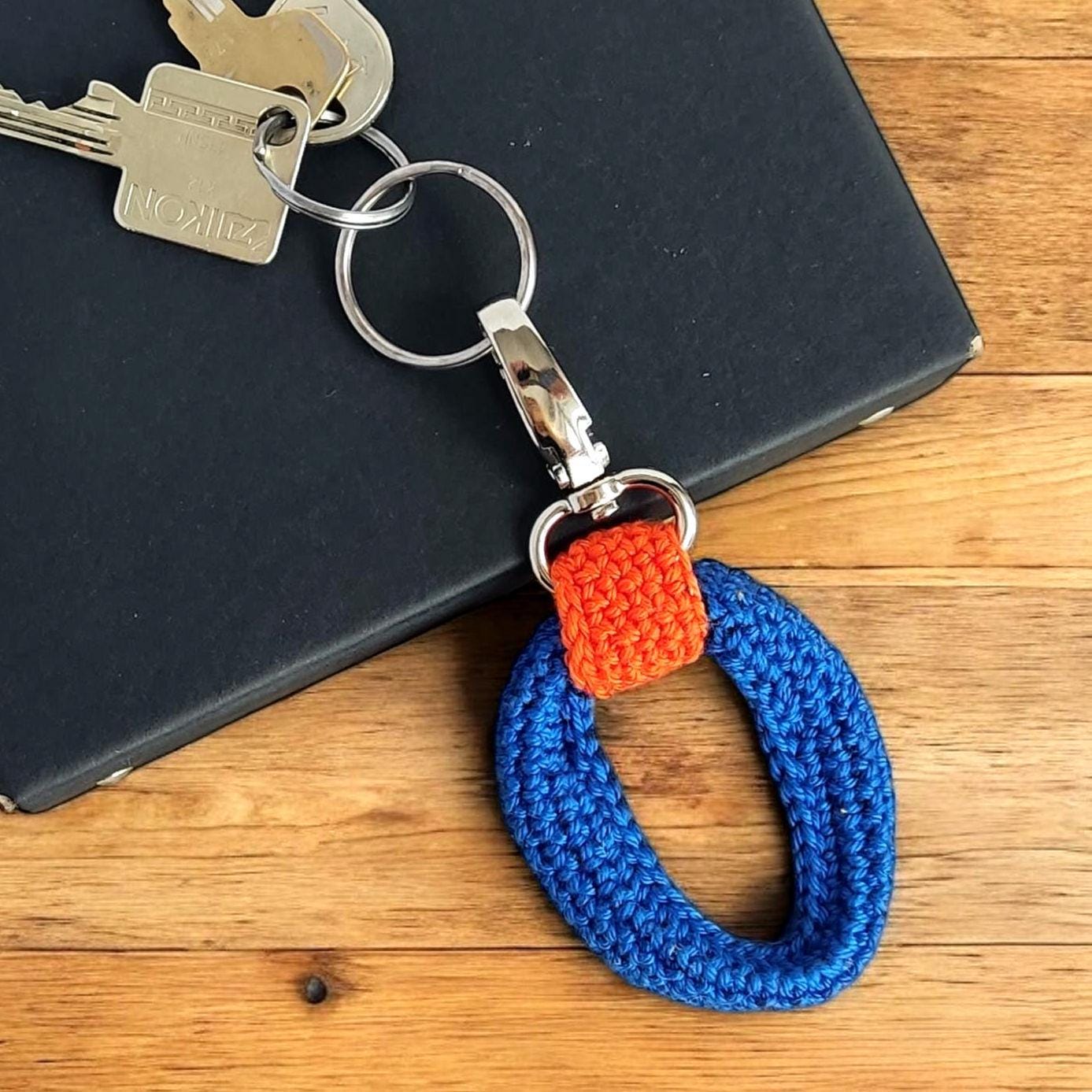 Crochet Keychain Charm - Handmade Bag Accessory, Car Key Holder, Gift for Her & Him