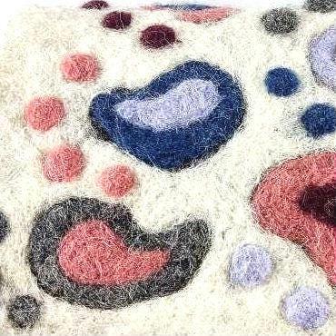 Felted Wool Shoulder Bag - Handmade Purse with Crochet Handle