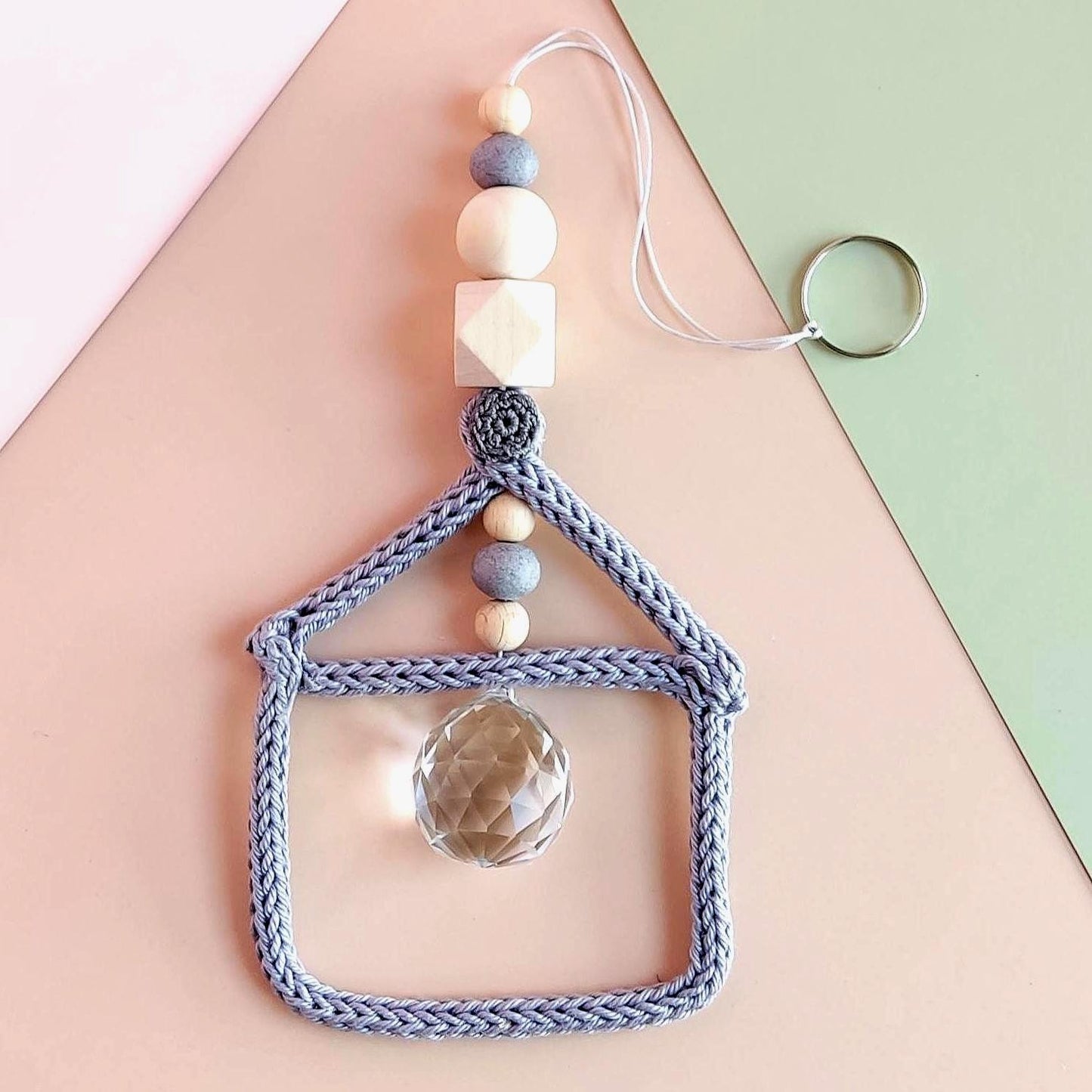 Crystal Suncatcher with House Pendant - Window Garden Decoration