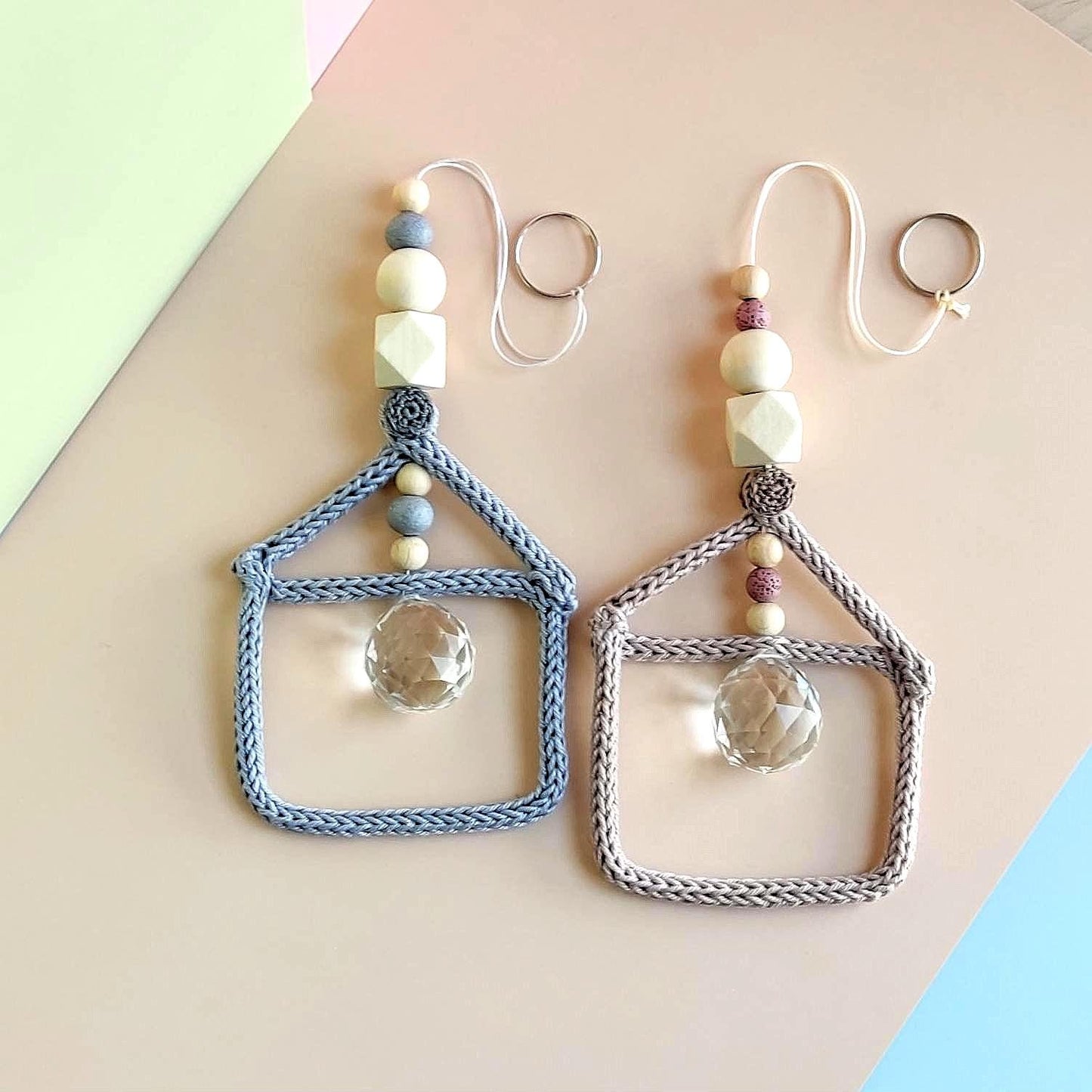 Crystal Suncatcher with House Pendant - Window Garden Decoration