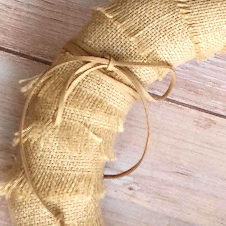 Natural Burlap Rose Wreath: Eco-Friendly Handmade Door Decor (20cm & 30cm)