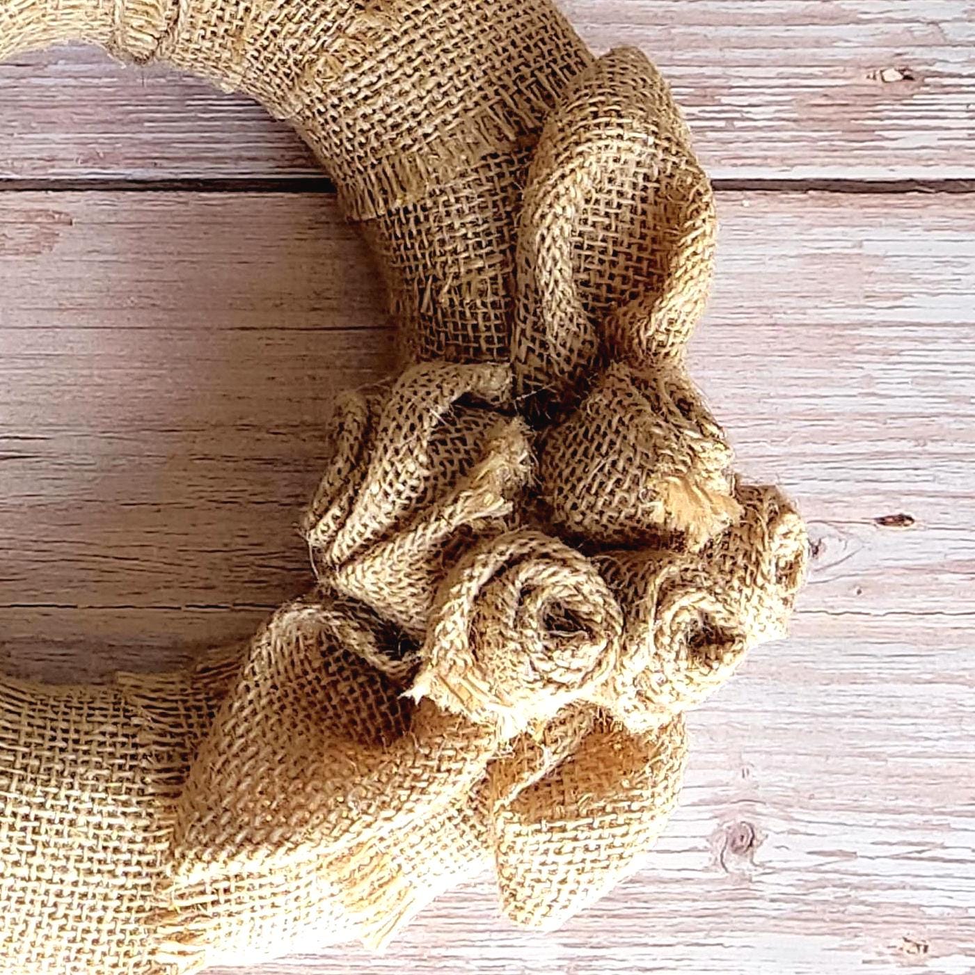 Autumn Burlap Rose Wreath: Handmade Fall Door Decor in Orange & Burgundy (20cm & 30cm)