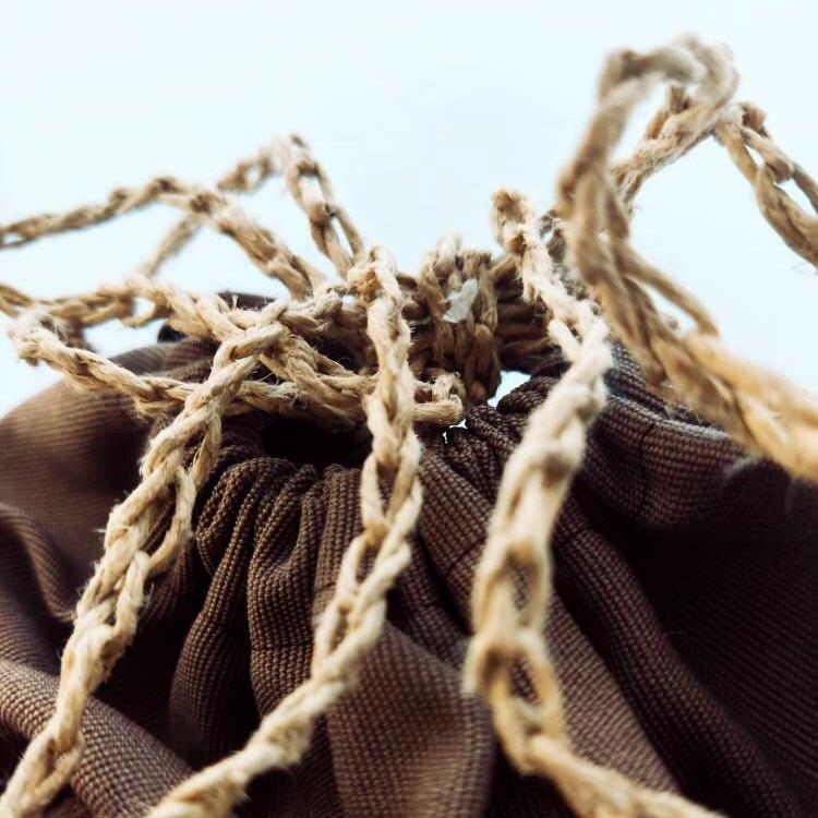 Felted Wool Bucket Bag: Crochet Jute Handle, Needle Felted Flowers