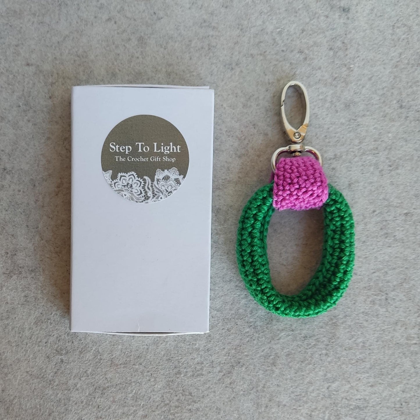 Crochet Keychain - Minimalist Car Keyring, Handbag Charm, Gift for Her & Him