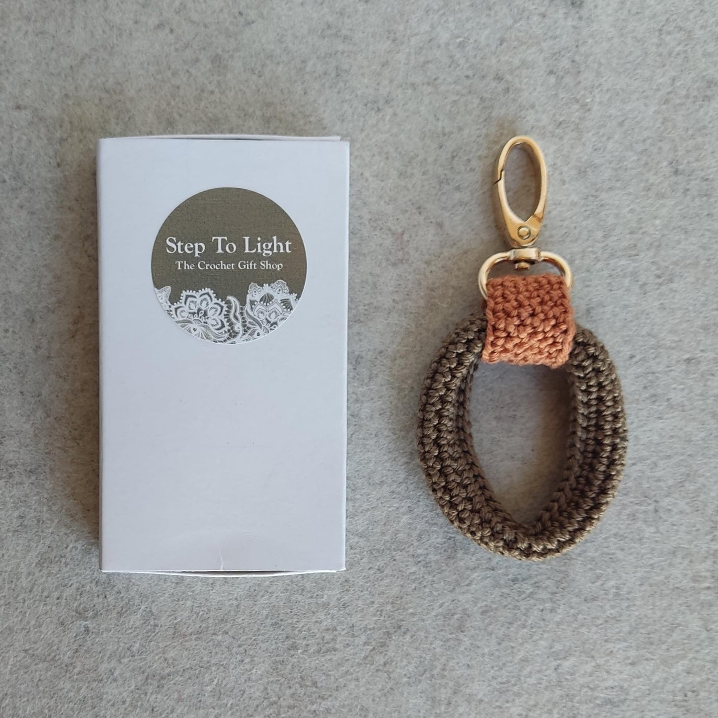 Crochet Keychain - Minimalist Car Keyring, Handbag Charm, Gift for Her & Him
