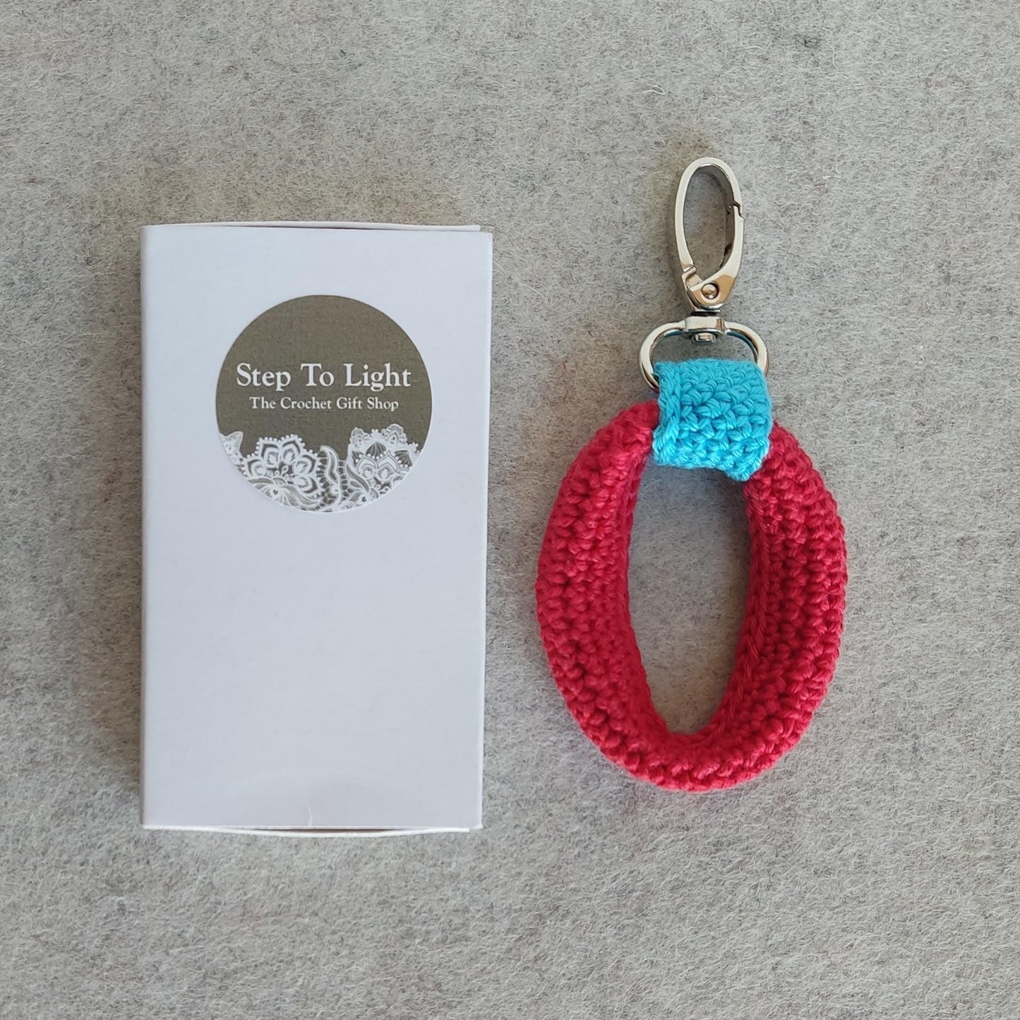 Crochet Keychain - Minimalist Car Keyring, Handbag Charm, Gift for Her & Him