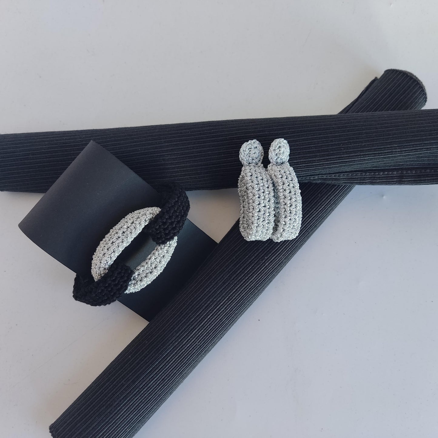 Brown & Beige Chunky Crochet Statement Necklace - Handmade Braided Cotton Chain Jewelry