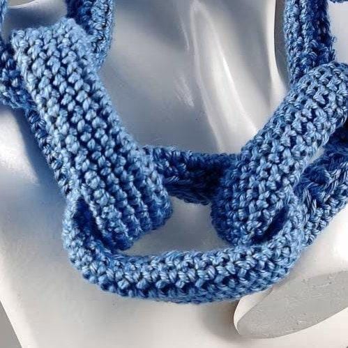 Burgundy Chunky Crochet Chain Necklace - Handmade Braided Statement Jewelry