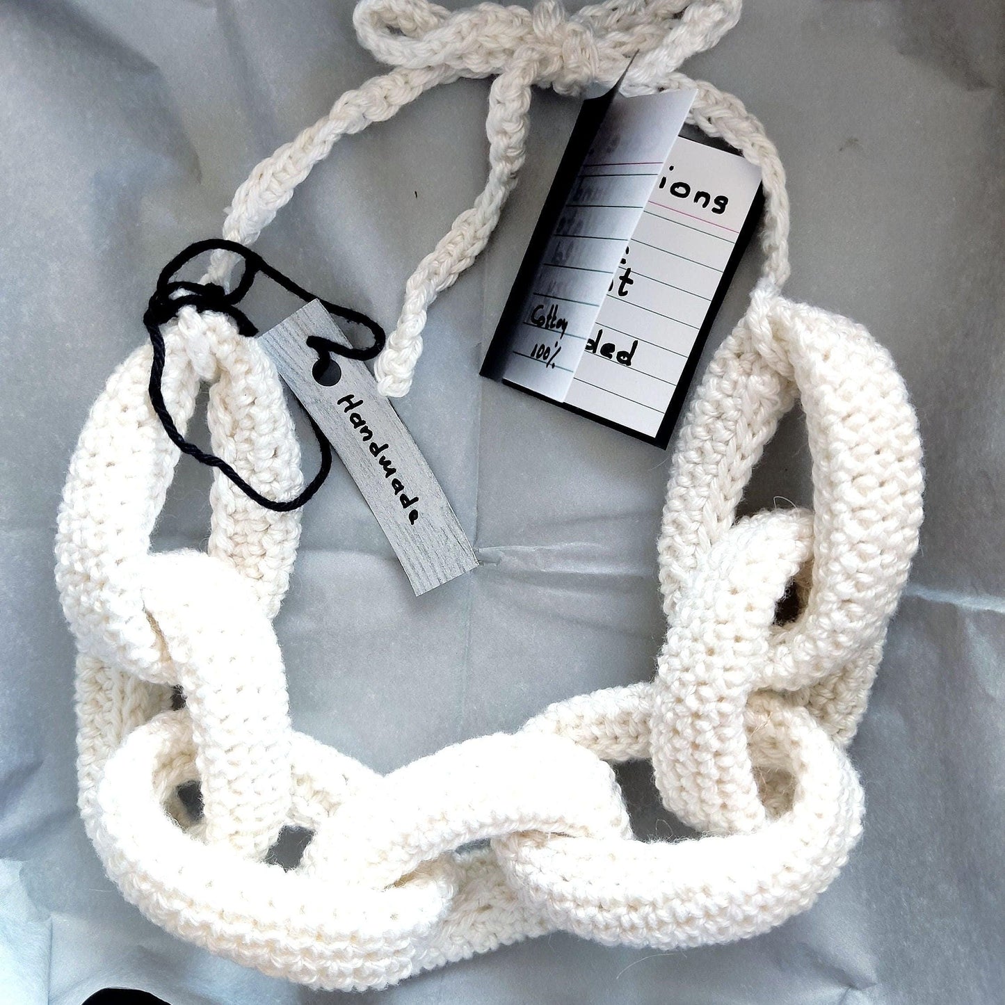 Burgundy Chunky Crochet Chain Necklace - Handmade Braided Statement Jewelry