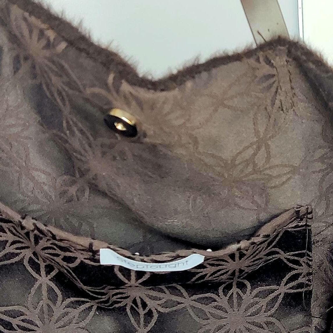 Faux Fur Tote Handbag - Brown Crochet Large Shoulder Bag