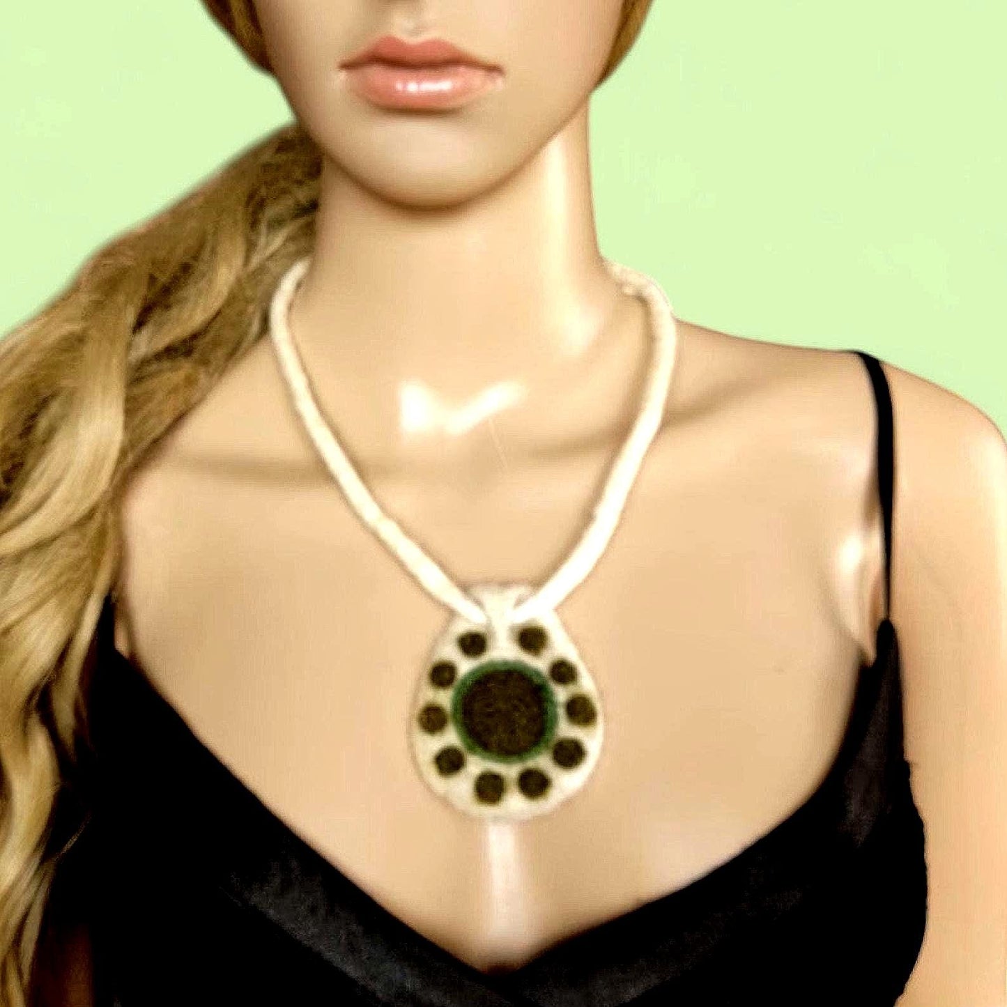 Wool Felted Pendant Necklace: Handmade Merino Art to Wear