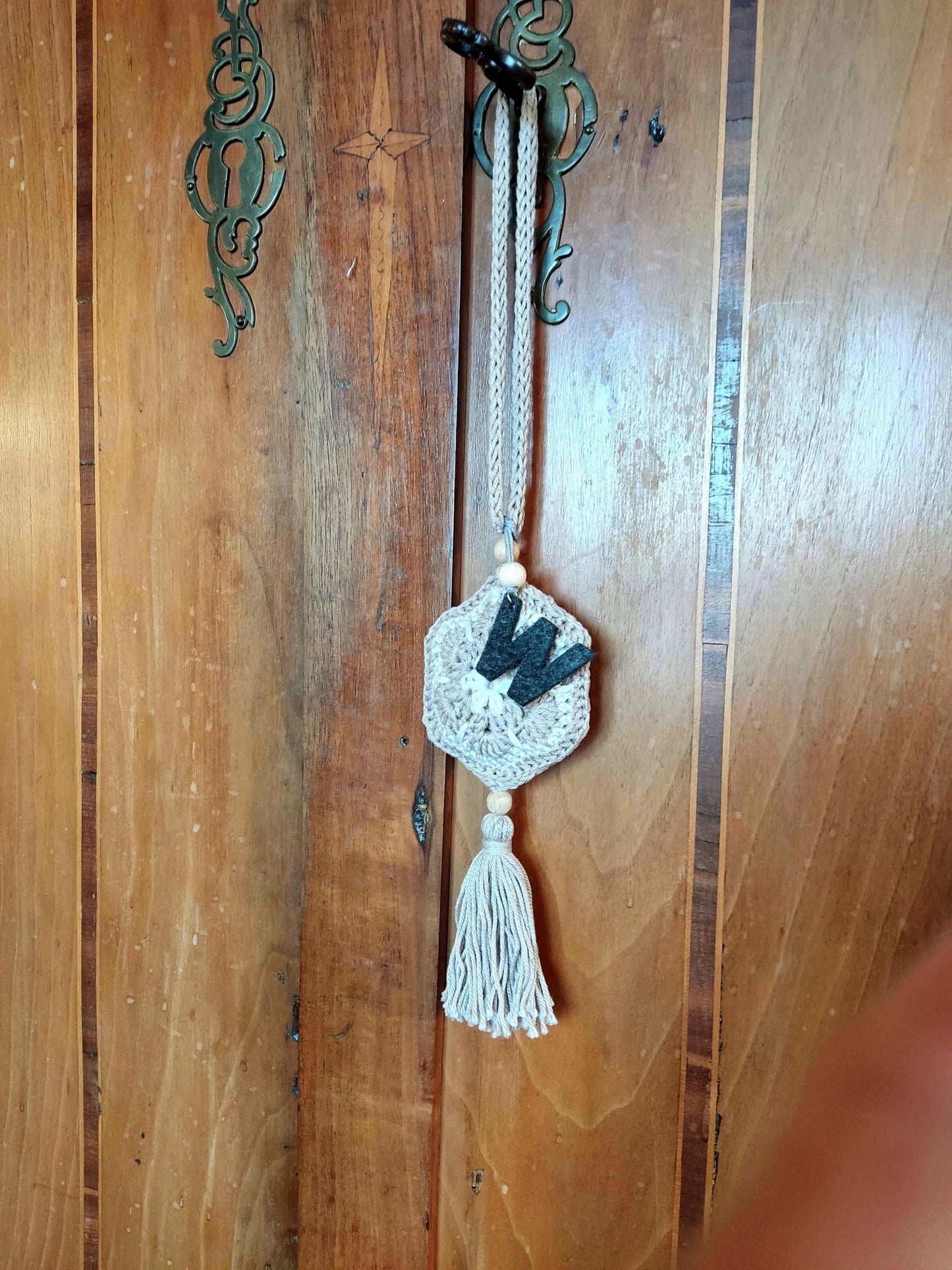 Personalised Crochet Lavender Sachet: Cotton Closet Freshener with Wooden Beads