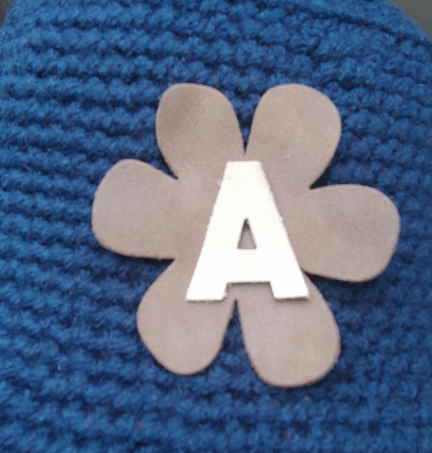 Personalized Red Crochet Bucket Hat with Leather Flower - Custom Handmade