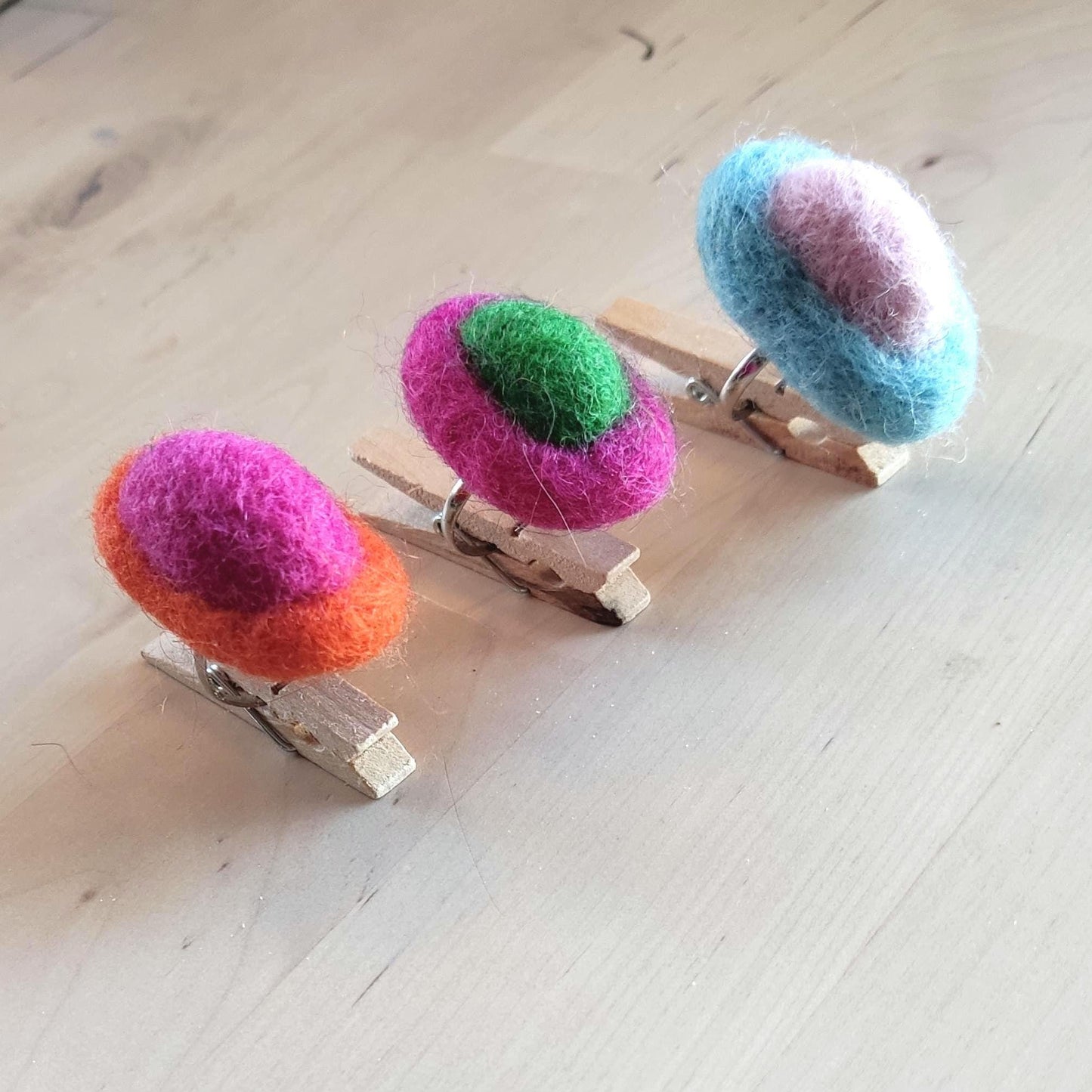 Statement Felt Ring Stack - Earthy Tones (Set of 3)