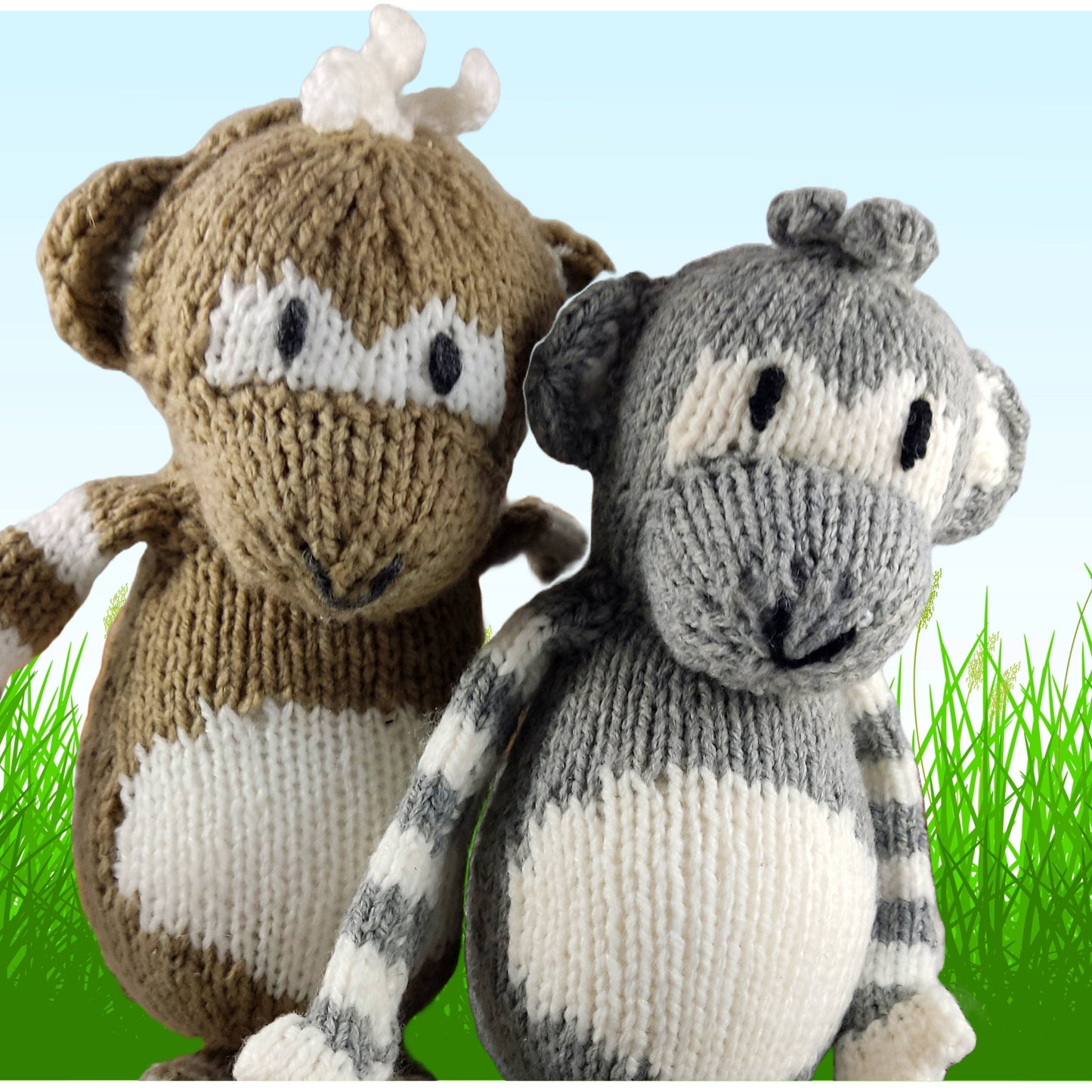 Knitted and Crochet Plushy Monkey , Stuffed Animal Monkey Beige White,30 cm Monkey Soft Toy, Crochet Knitted Animals,Handmade Baby Gift, - StepToLight