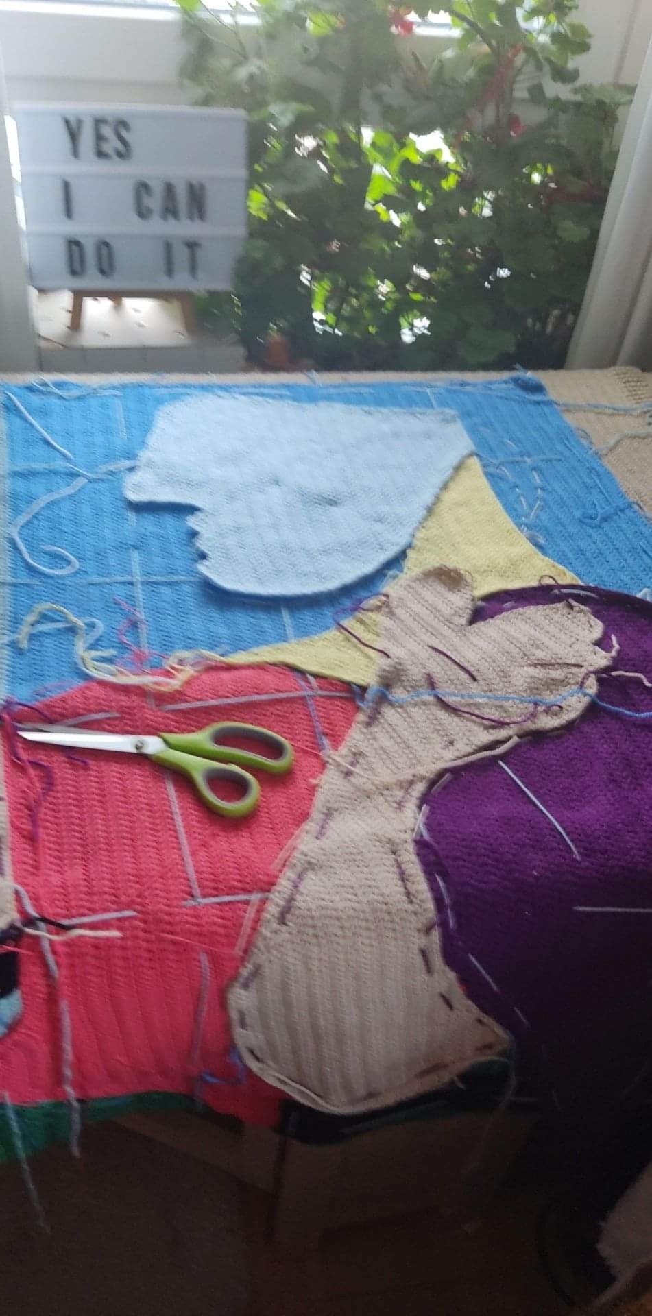 Picasso Inspired Crochet Throw Blanket - Cubist Art Sofa Decor - StepToLight