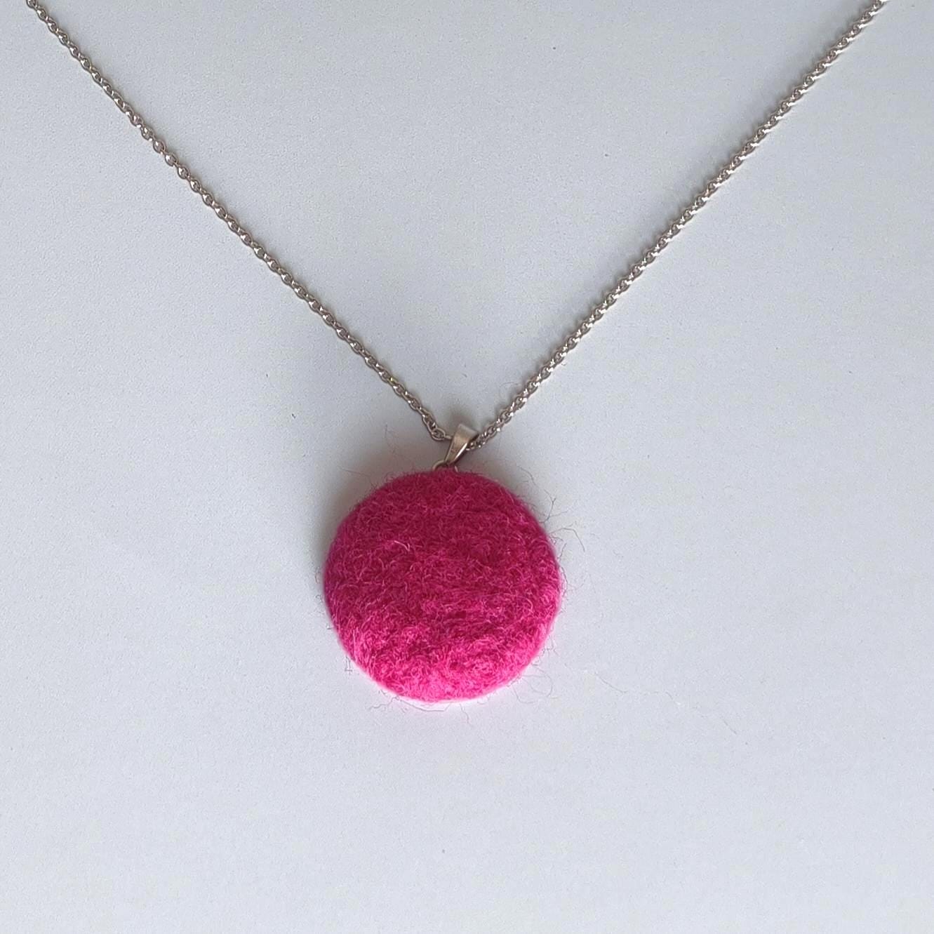 Purple Hot Pink Felt Dangle Earrings | Needle Felted Boho Statement Jewelry - StepToLight