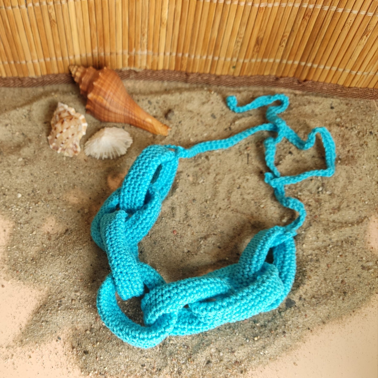 Rust Orange Chunky Crochet Statement Necklace - Handmade Braided Cotton Fall Winter Jewelry - StepToLight