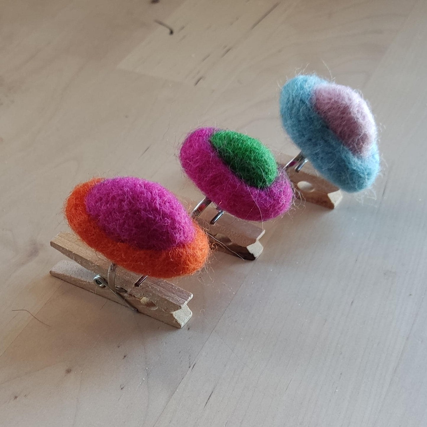 Statement Felt Ring Stack - Bright Colours (Set of 3) | Handmade Fiber Jewelry - StepToLight