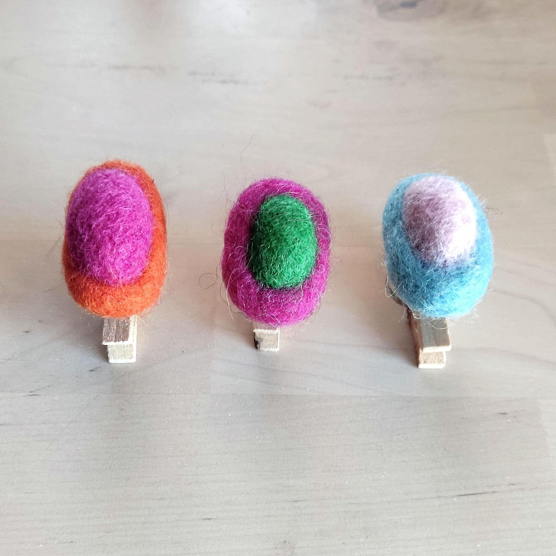Statement Felt Ring Stack - Bright Colours (Set of 3) | Handmade Fiber Jewelry - StepToLight