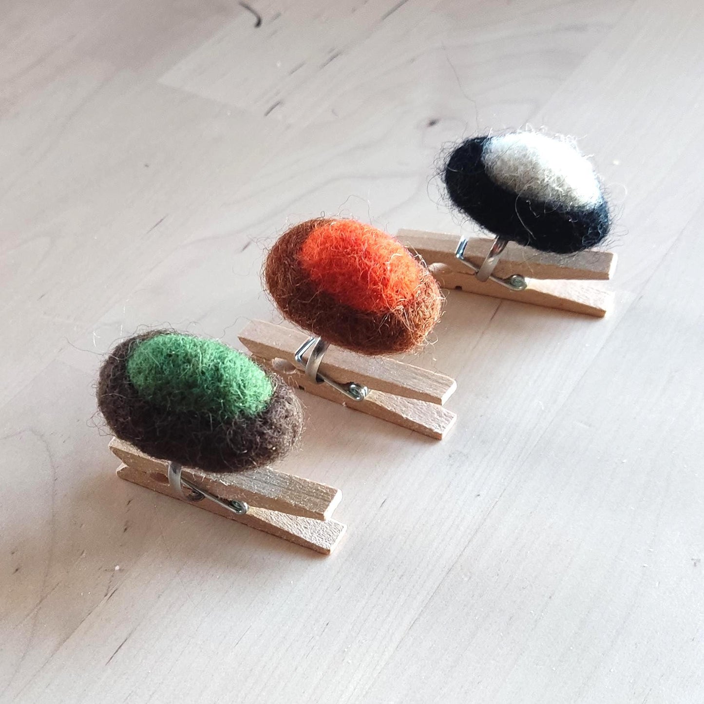 Statement Felt Ring Stack - Bright Colours (Set of 3) | Handmade Fiber Jewelry - StepToLight