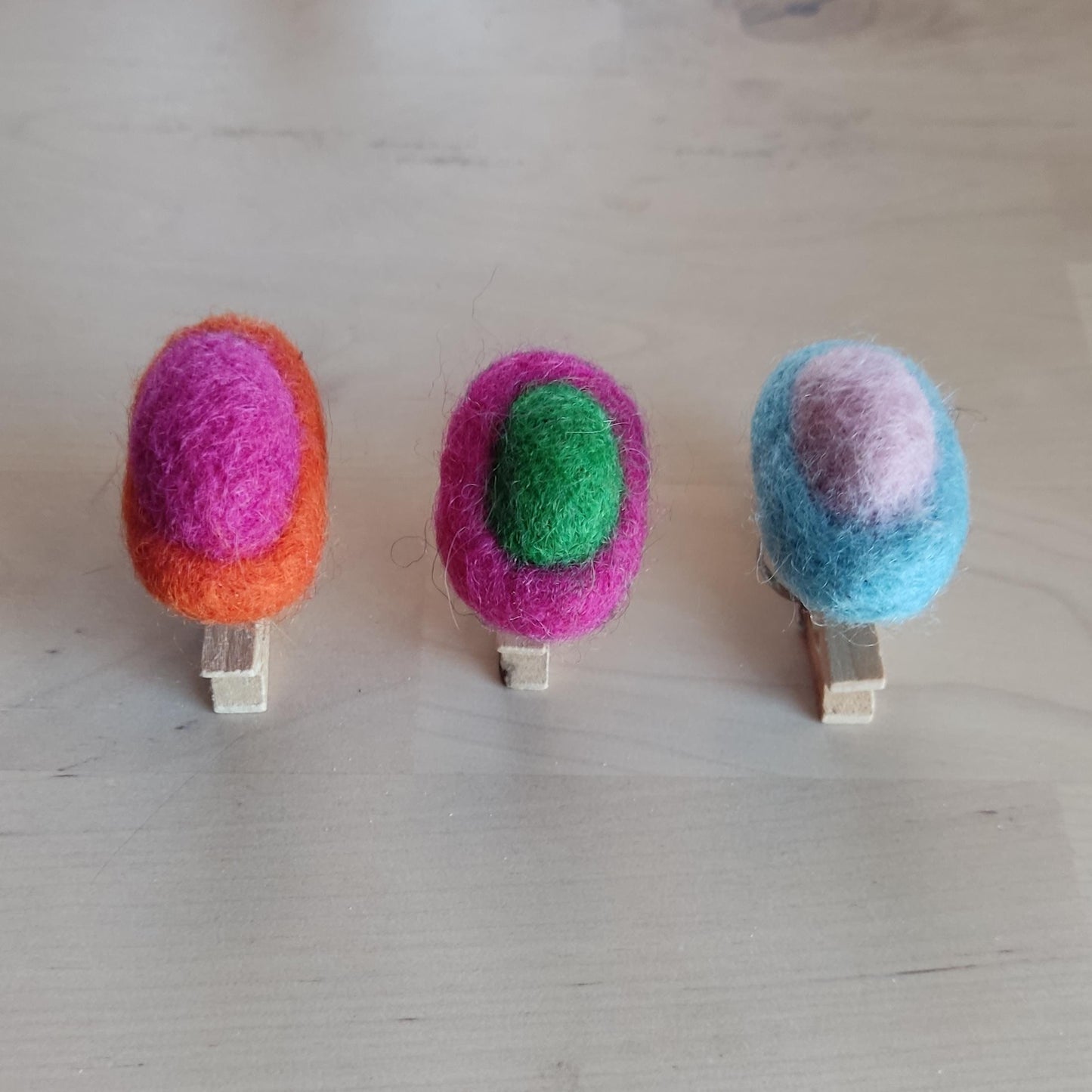 Statement Felt Ring Stack - Bright Colours (Set of 3) | Handmade Fiber Jewelry - StepToLight