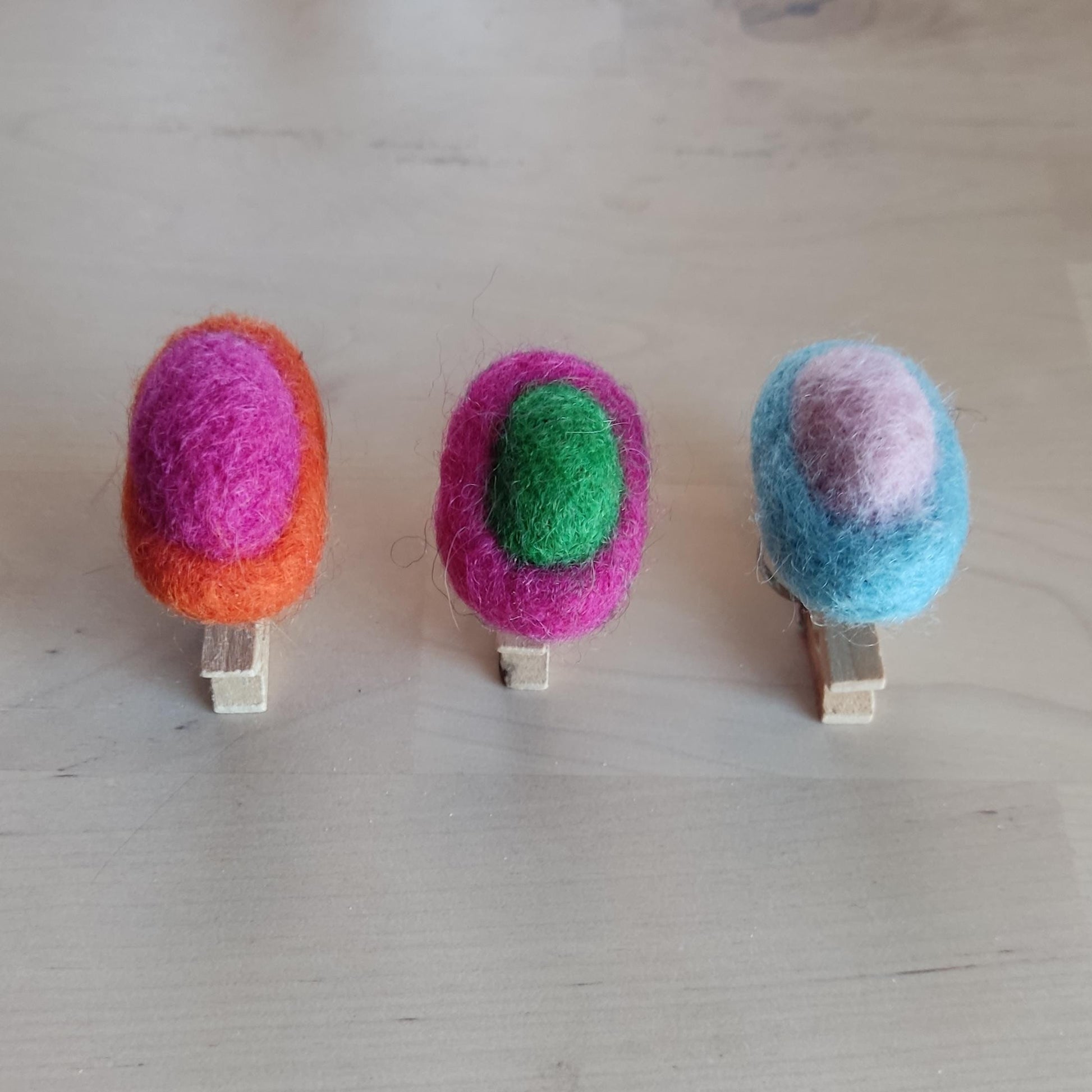 Statement Felt Ring Stack - Bright Colours (Set of 3) | Handmade Fiber Jewelry - StepToLight