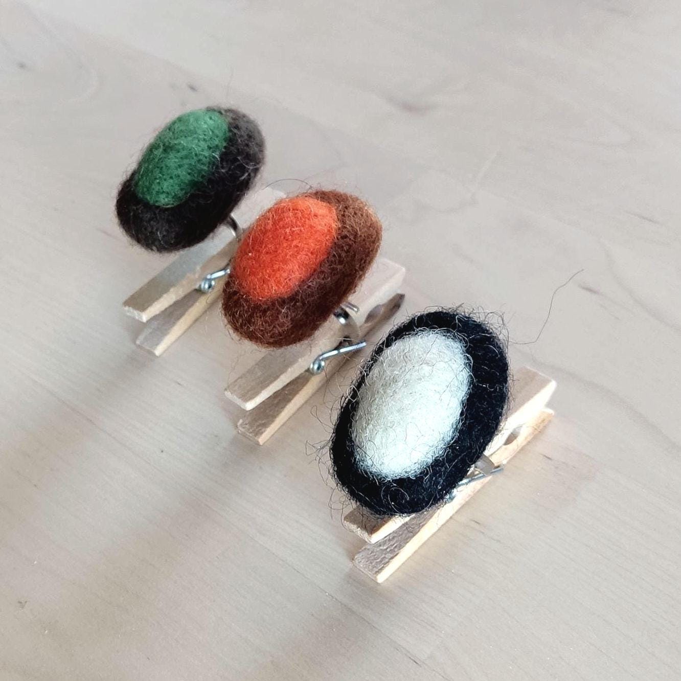 Statement Felt Ring Stack - Earthy Tones (Set of 3) - StepToLight