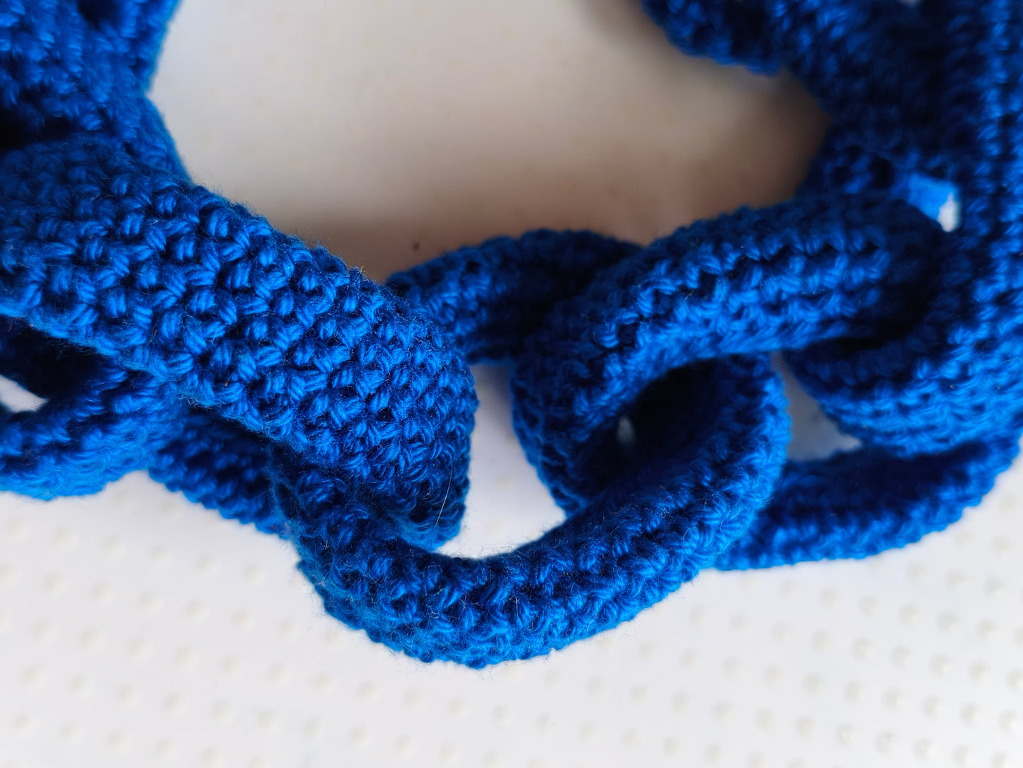 White Braided Crochet Cuff Bracelet - Chunky Cotton Statement Jewelry - StepToLight
