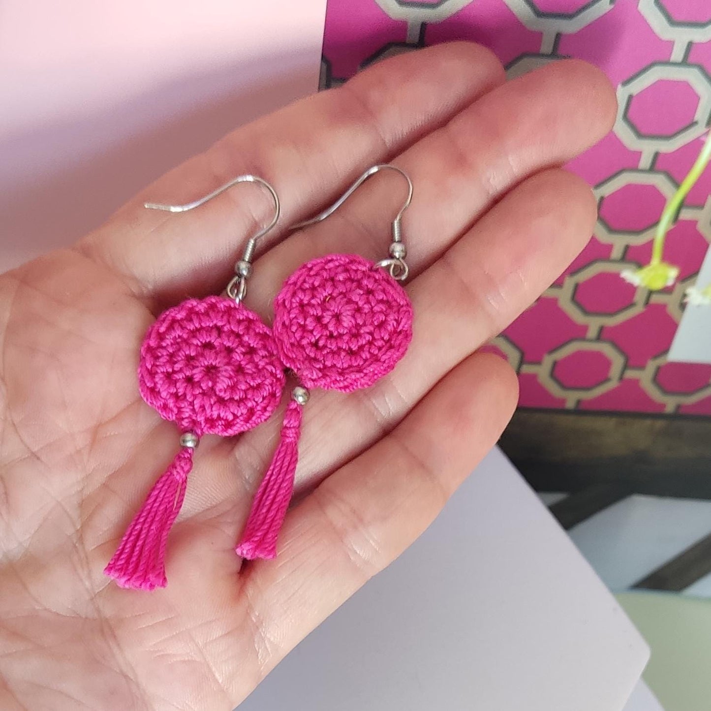 White Crochet Tassel Earrings: Elegant Boho Jewelry Gift - StepToLight